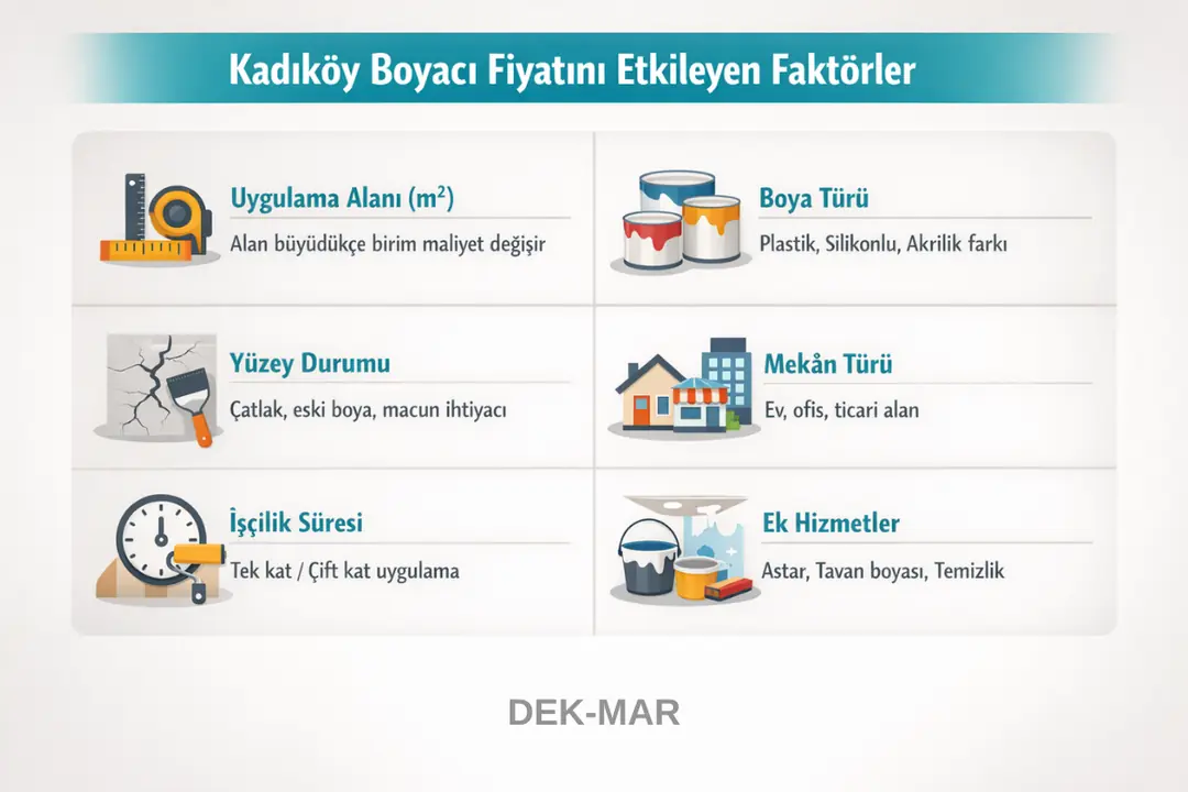 Kadıköy boyacı fiyatlarını etkileyen faktörler – alan büyüklüğü, boya türü ve yüzey durumu&nbsp;