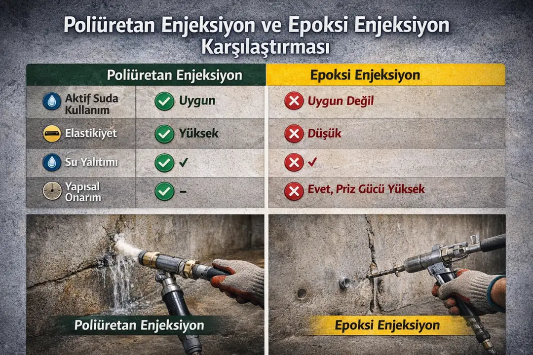 Poliüretan enjeksiyon ve epoksi enjeksiyon farkları&nbsp;
