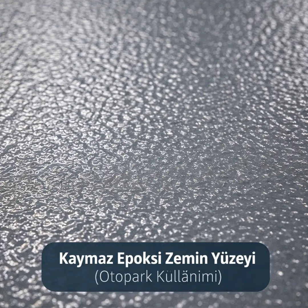 Kaymaz epoksi zemin yüzey dokusu otopark kullanımı