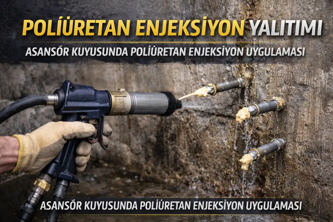 Asansör kuyu izolasyonunda poliüretan enjeksiyon uygulaması