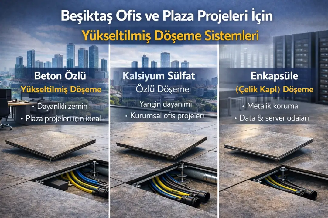 Beşiktaş ofis ve plaza projeleri için uygun yükseltilmiş döşeme sistemleri