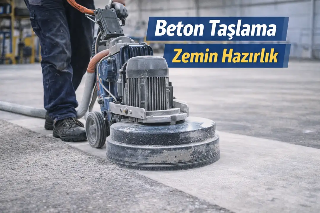 epoksi kaplama öncesi beton zemin taşlama işlemi&nbsp;