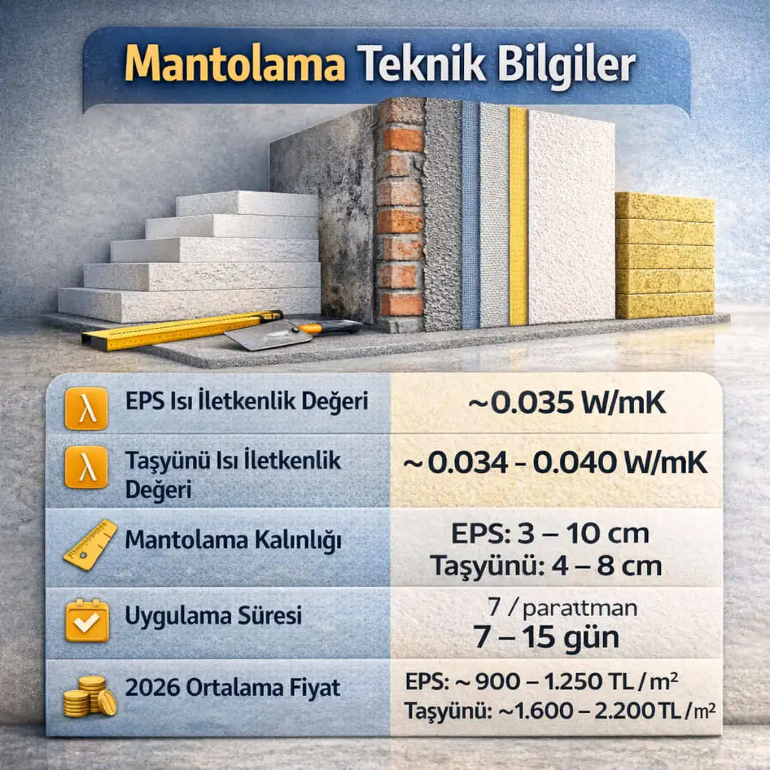 Mantolama sistem teknik özellikleri ve uygulama bilgileri&nbsp;