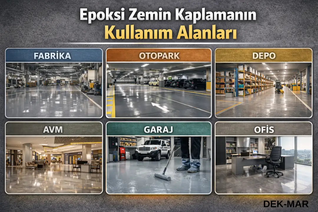 Epoksi zemin kaplama yapan firmaların hizmet verdiği kullanım alanları&nbsp;