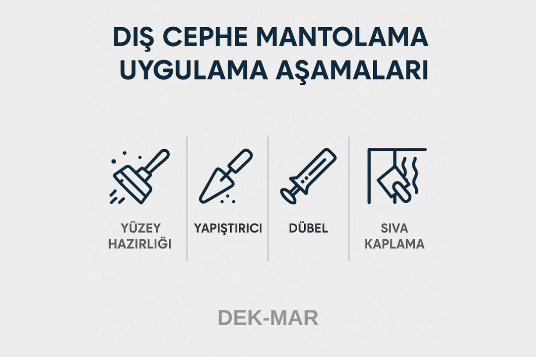 Dış cephe mantolama uygulama aşamaları – yüzey hazırlığı, dübel, sıva, kaplama