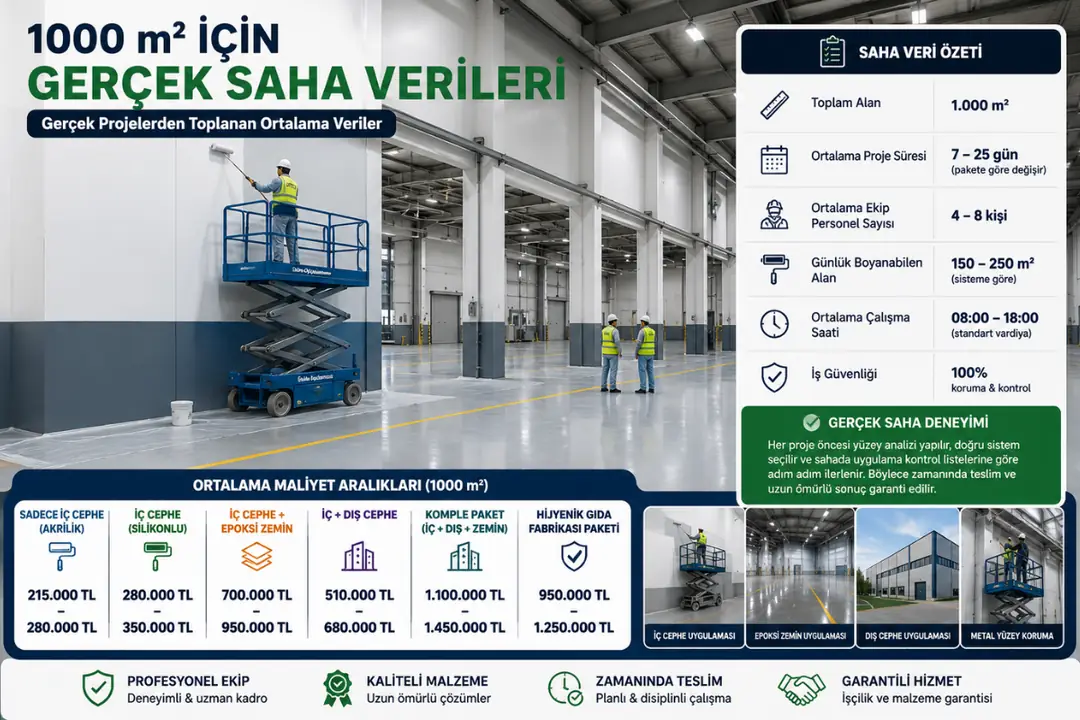 1000 m2 fabrika boyama saha uygulaması endüstriyel tesis boya ekibi&nbsp;