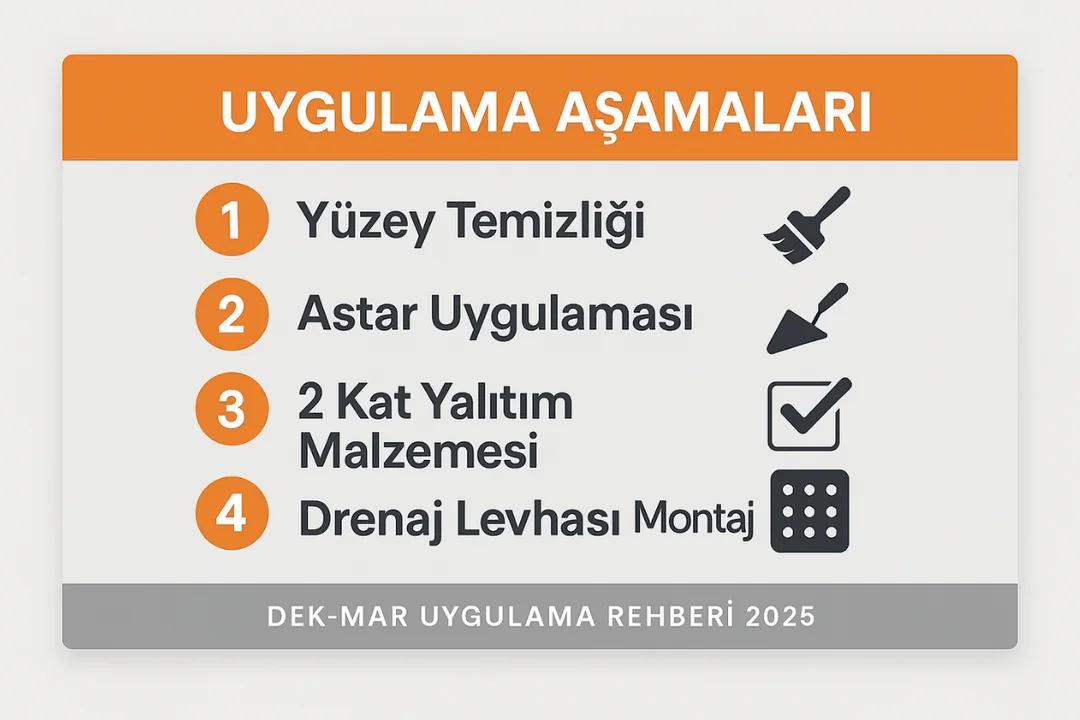 Perde beton su yalıtımı uygulama adımları – yüzey hazırlığı, astar, izolasyon katları, drenaj levhası