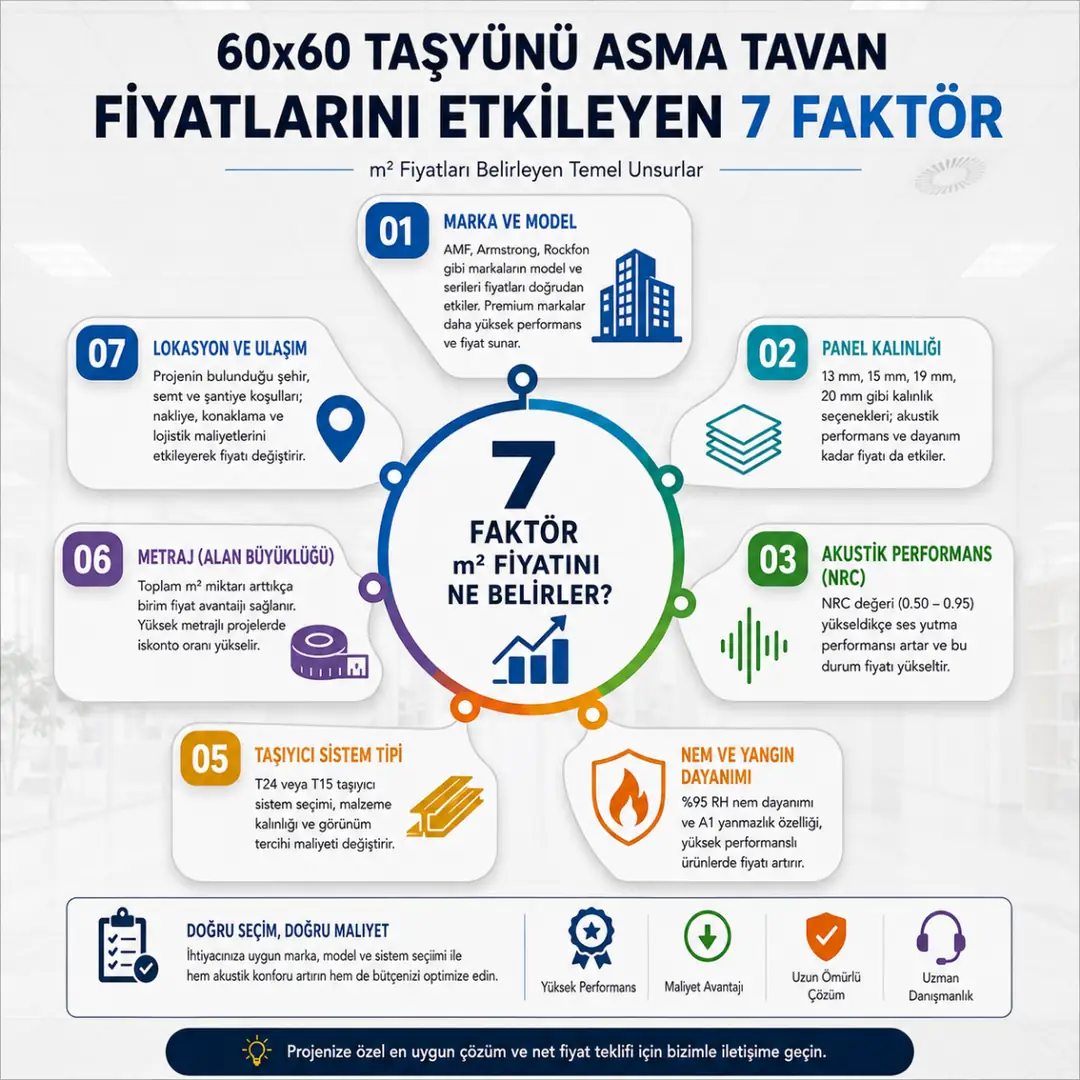 taşyünü asma tavan fiyatlarını etkileyen temel teknik faktörler