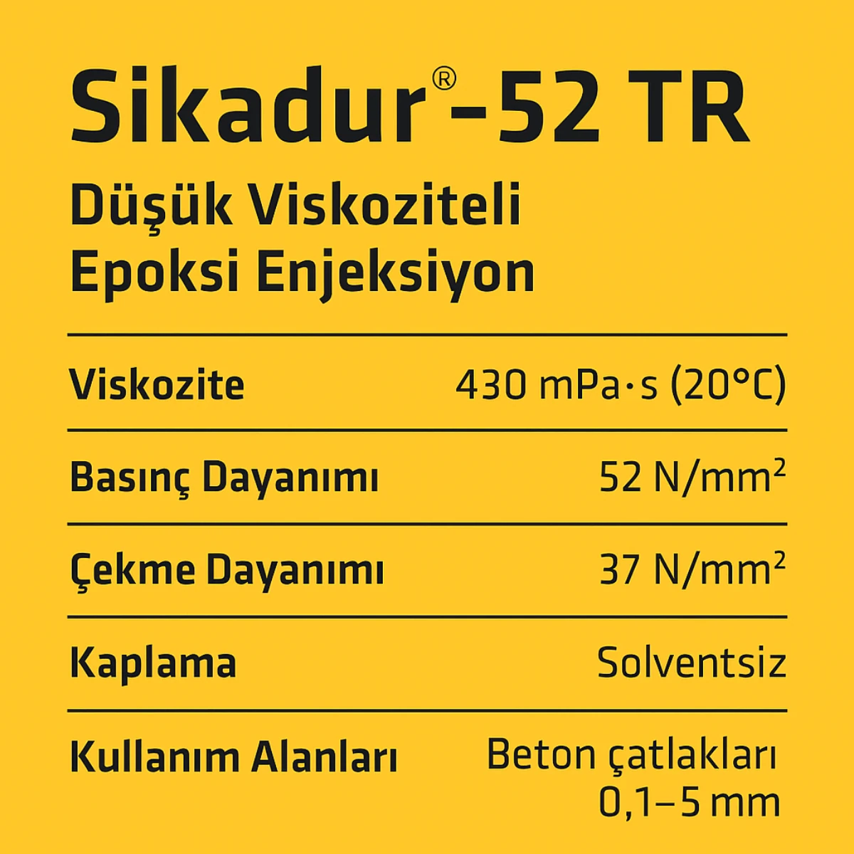Sikadur®-52 TR – Düşük Viskoziteli Epoksi Enjeksiyon Reçinesi