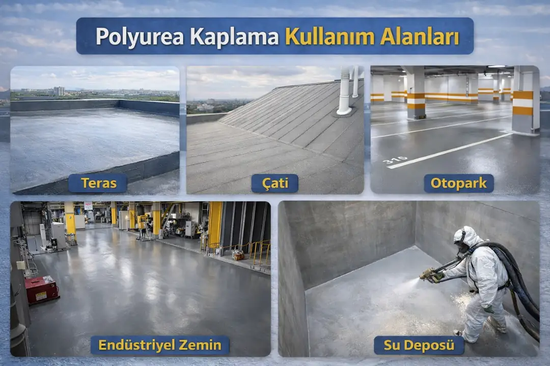 Polyurea kaplama kullanım alanları teras çatı otopark endüstriyel zemin&nbsp;