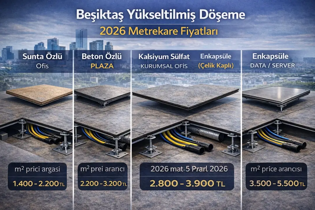 Beşiktaş yükseltilmiş döşeme 2026 güncel metrekare fiyatları