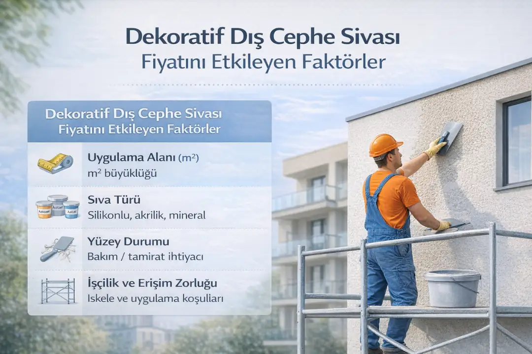 Dekoratif dış cephe sıvası maliyetini etkileyen faktörler – alan, sıva türü ve uygulama koşulları&nbsp;