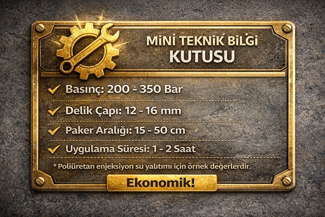 Poliüretan enjeksiyon yalıtımı teknik özellikleri ve dayanım bilgileri&nbsp;