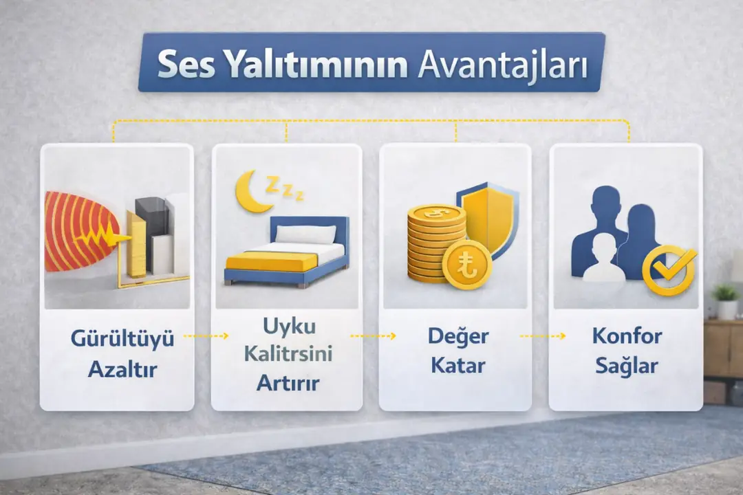 Oda ses yalıtımının avantajları, gürültü azaltma, uyku kalitesi, konfor ve yaşam alanı değer artışı