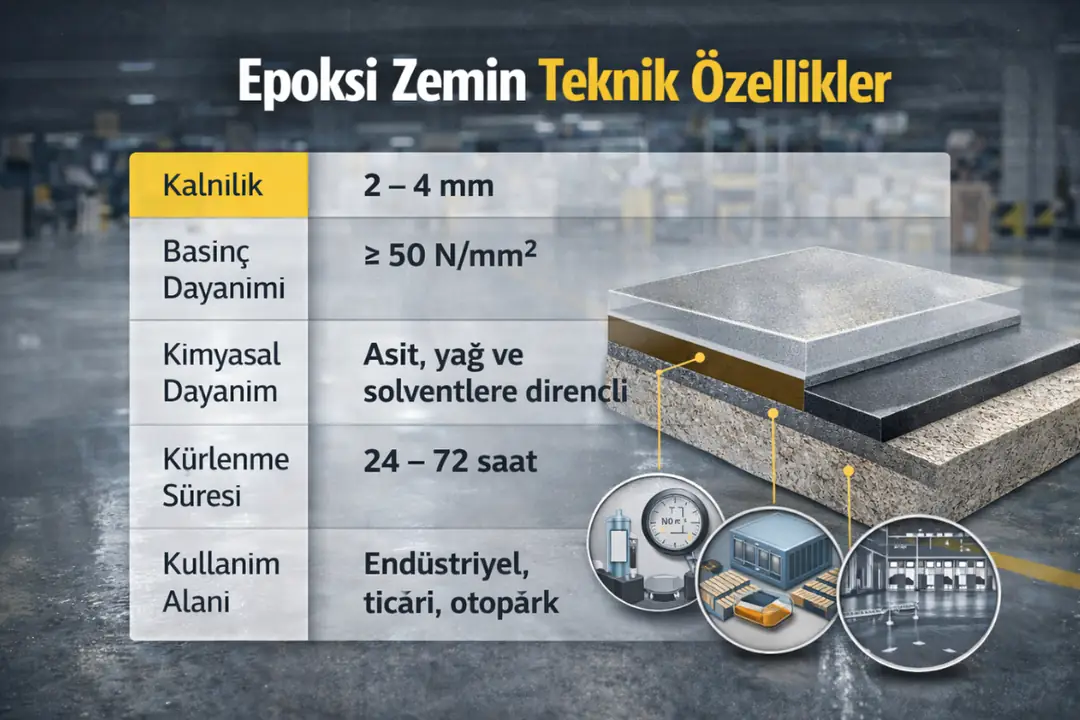 Epoksi zemin kaplama teknik özellikleri ve dayanım değerleri&nbsp;