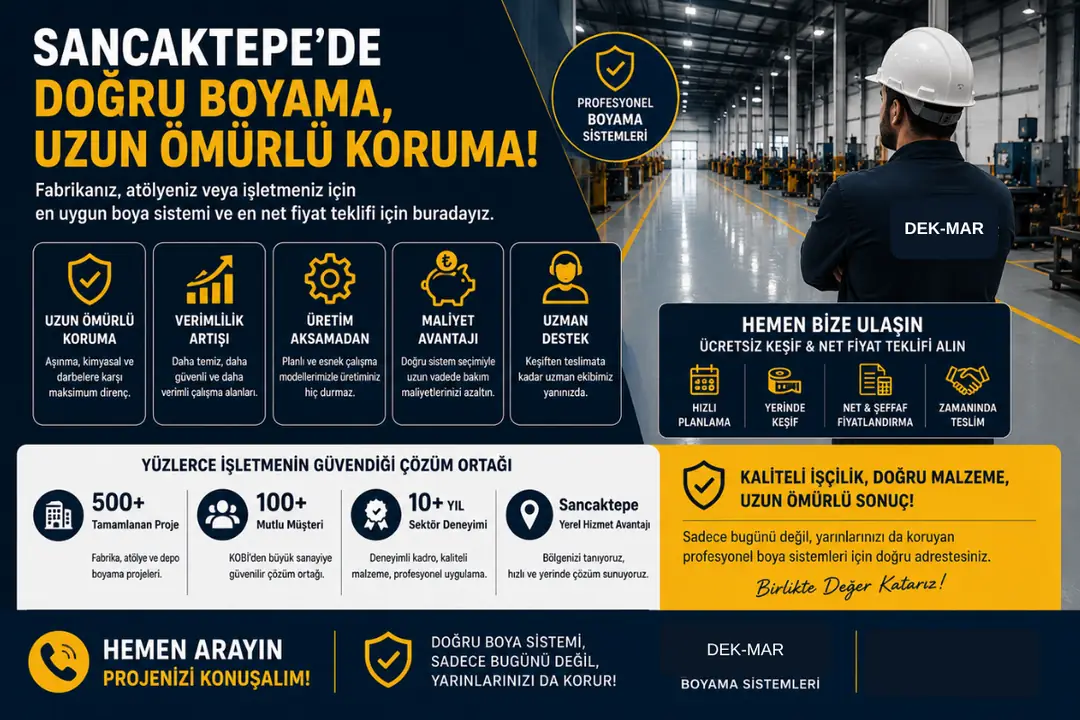 Sancaktepe profesyonel fabrika ve atölye boyama hizmeti
