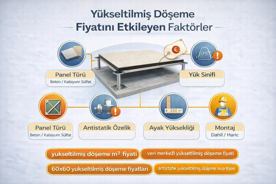 Yükseltilmiş döşeme fiyatını belirleyen teknik ve yapısal kriterler&nbsp;