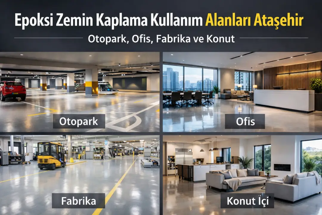 Ataşehir epoksi zemin kaplama kullanım alanları otopark ofis fabrika