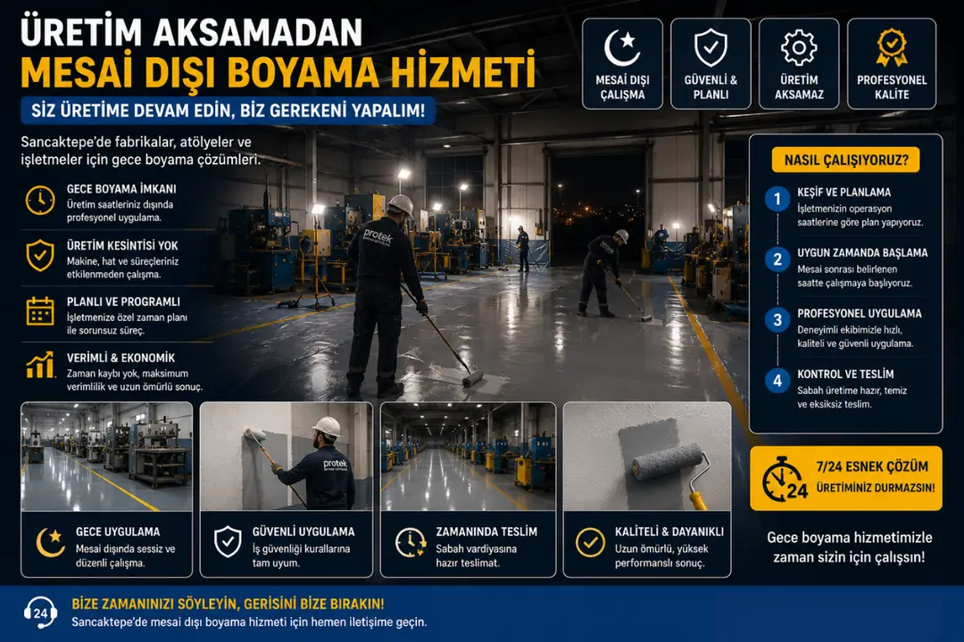 Sancaktepe fabrikasında mesai dışı boya uygulaması