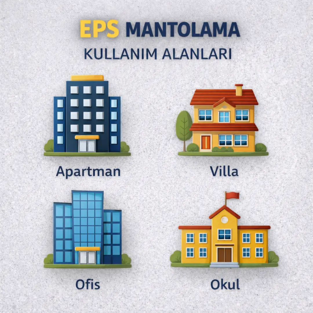 EPS mantolama kullanılan bina türleri apartman villa ve ticari yapılar