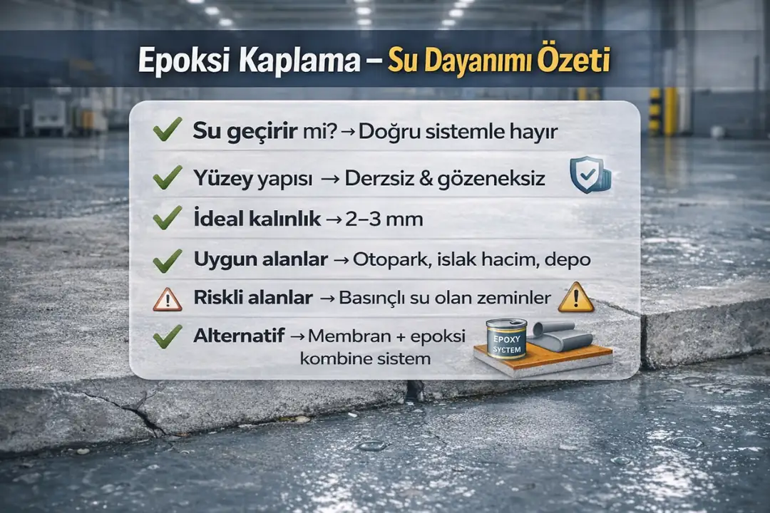 Epoksi kaplama su yalıtımı teknik özet, suya dayanım ve kullanım alanları bilgisi&nbsp;