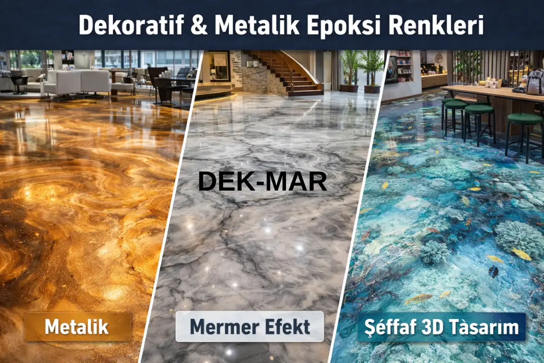 Villa, ofis ve showroomlar için metalik ve dekoratif epoksi kaplama renkleri.&nbsp;
