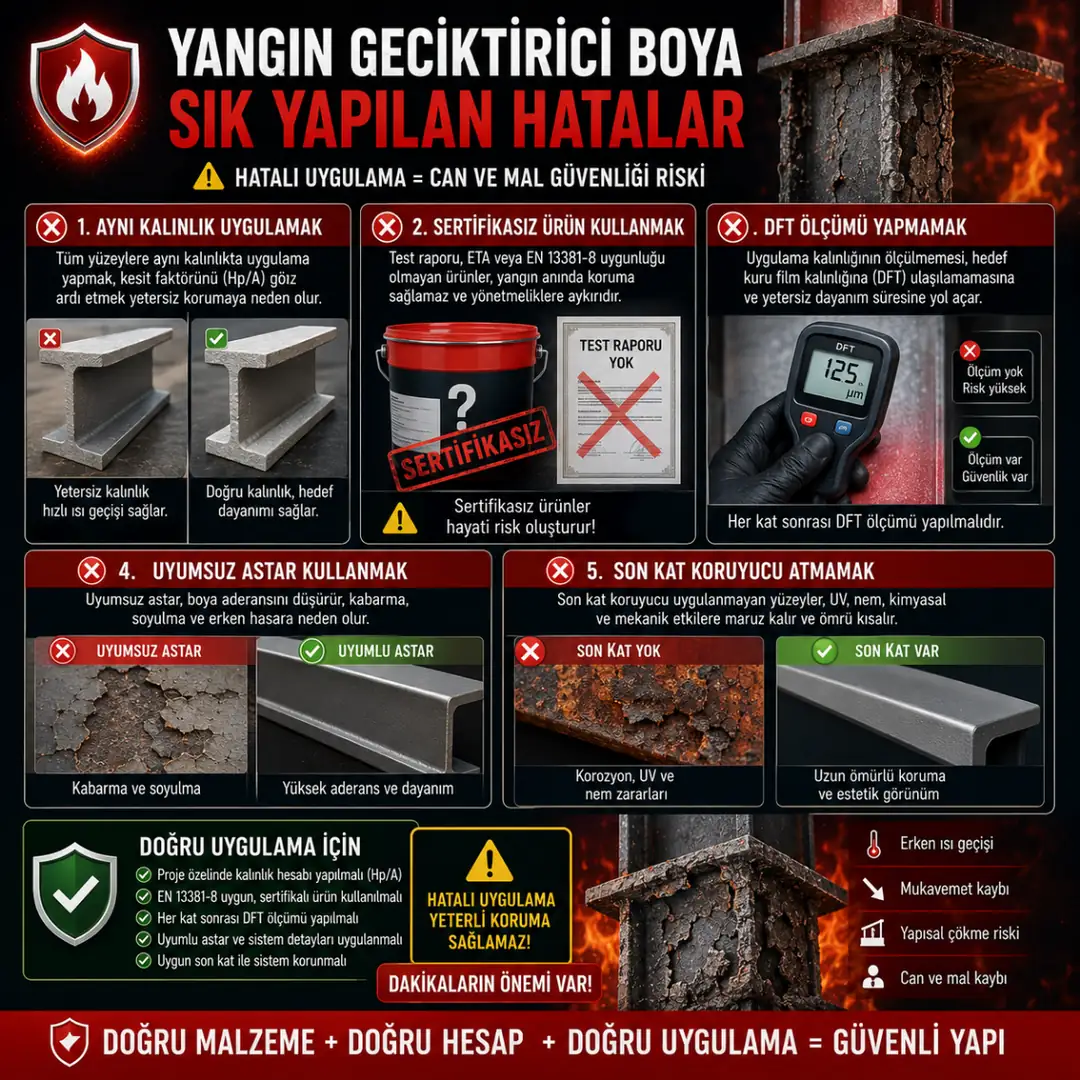 Yangın geciktirici boya uygulamalarında yapılan kritik hatalar&nbsp;