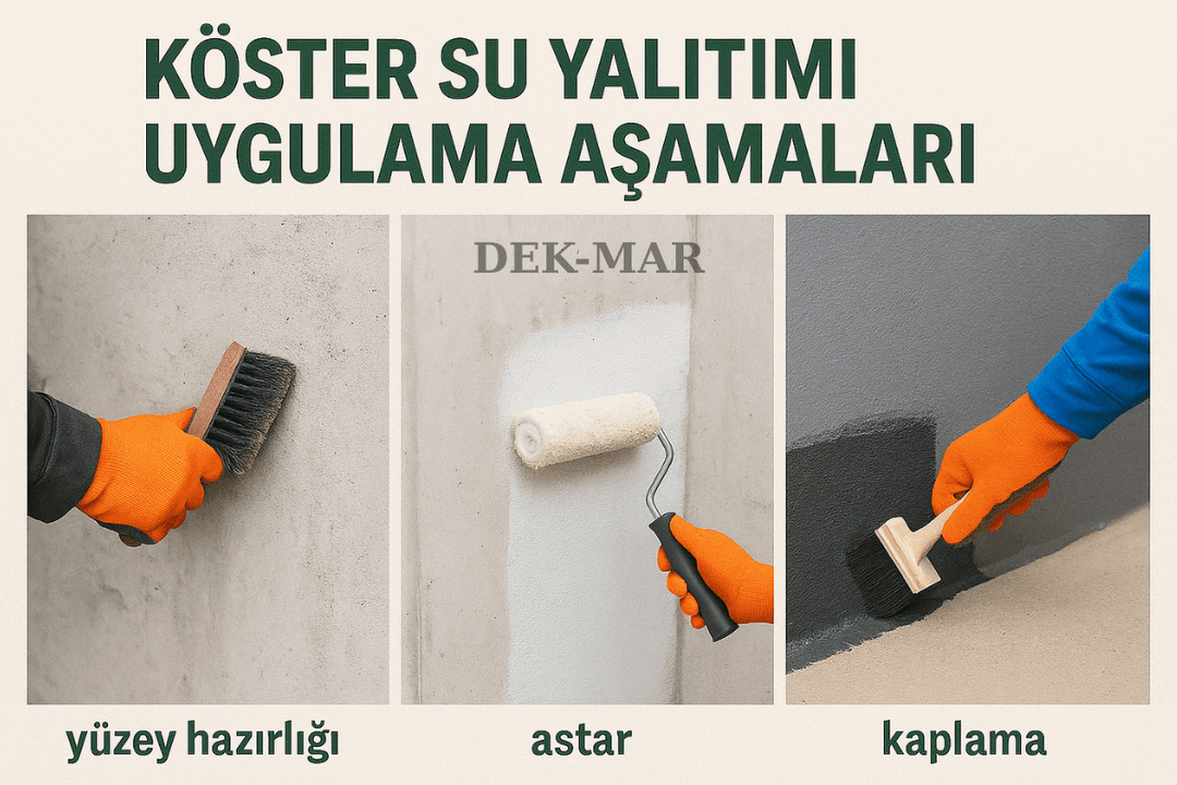 Köster su yalıtımı uygulama aşamaları – yüzey hazırlığı, astar, kaplama 