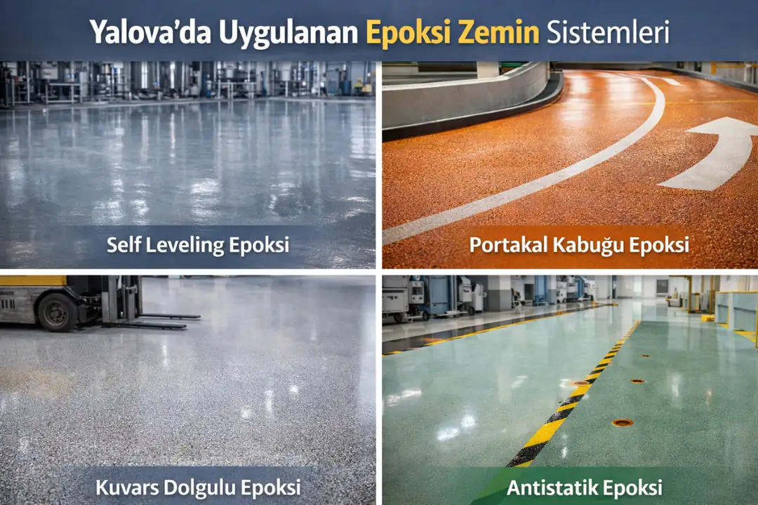 Yalova epoksi zemin sistemleri; self leveling, portakal kabuğu, kuvars dolgulu ve antistatik epoksi&nbsp;