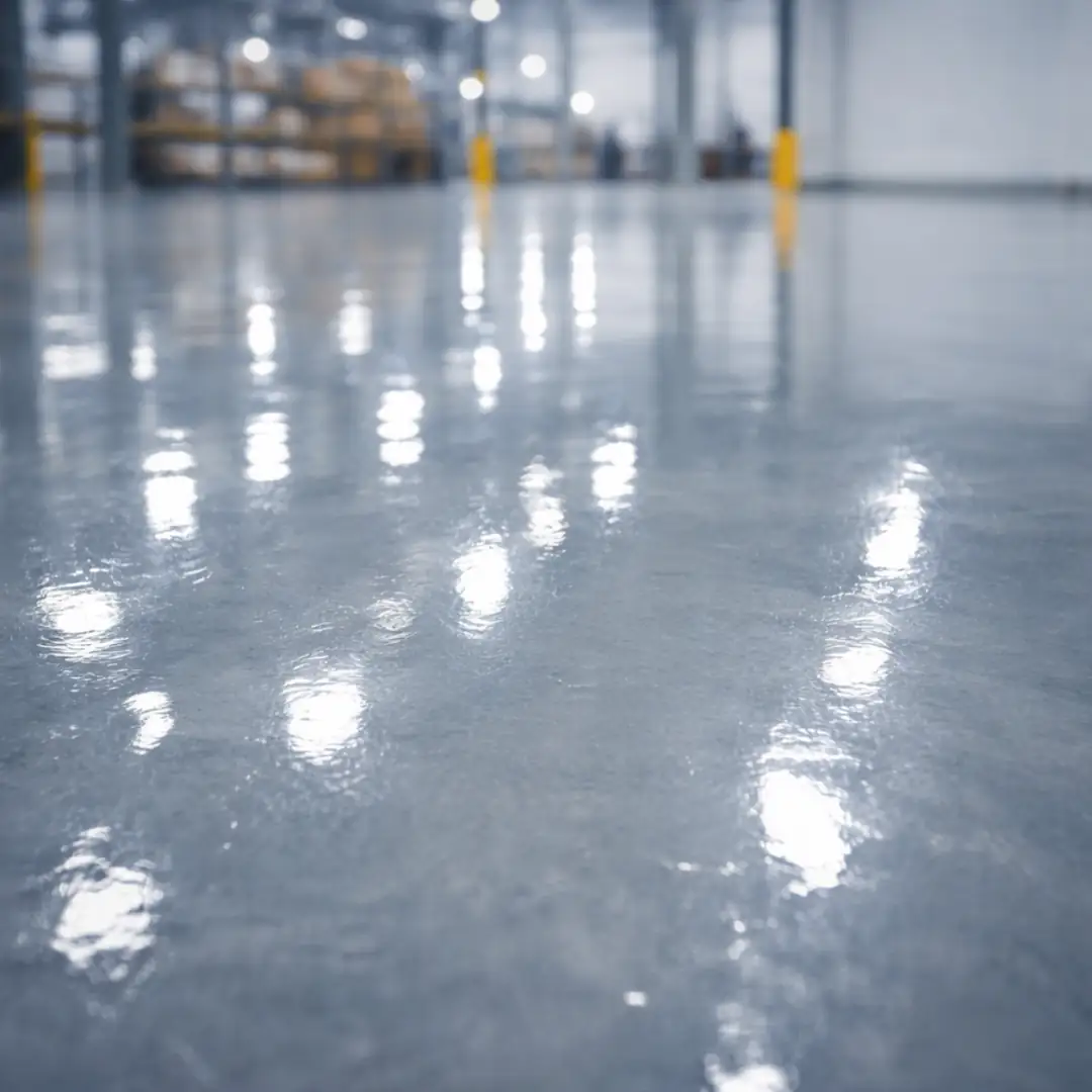 self leveling epoksi parlak ve pürüzsüz zemin yüzeyi