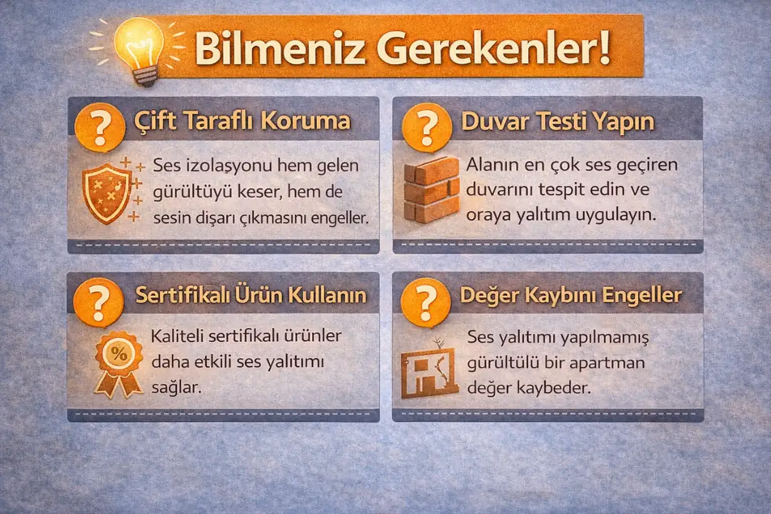 Komşu gürültüsü ses yalıtımı mini teknik bilgi kutusu ve uygulama prensipleri