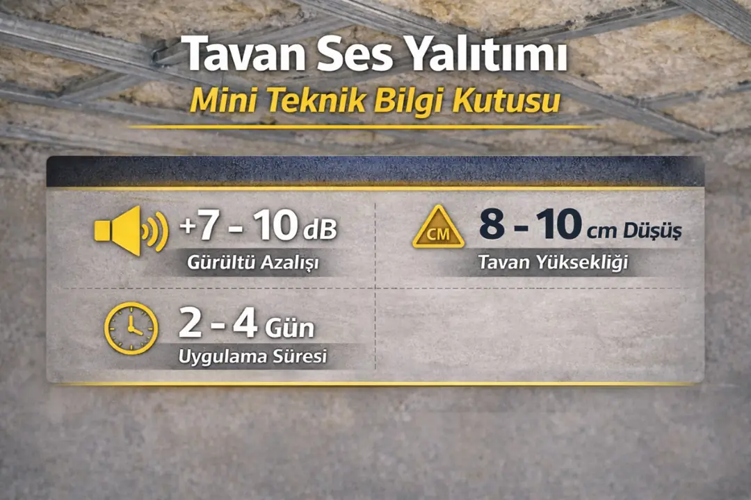 Tavan ses yalıtımı teknik bilgileri, dB kazancı ve uygulama detayları