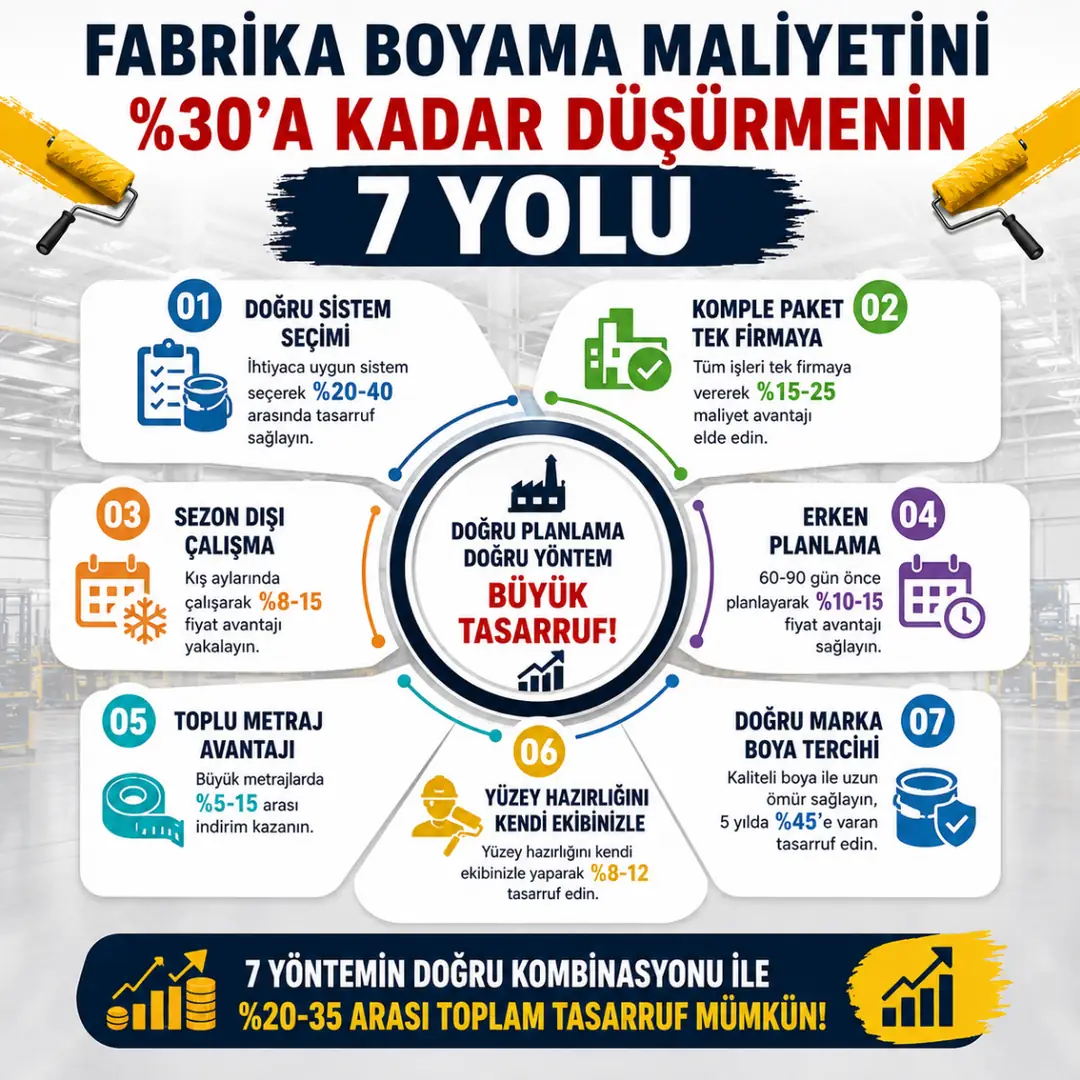 Fabrika boyama maliyet düşürme yöntemleri profesyonel tasarruf planı&nbsp;