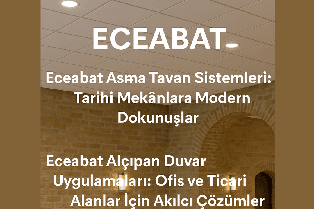 Eceabat’ta tarihi mekânlara modern estetik katan asma tavan sistemleri ve alçıpan duvar çözümleri. 