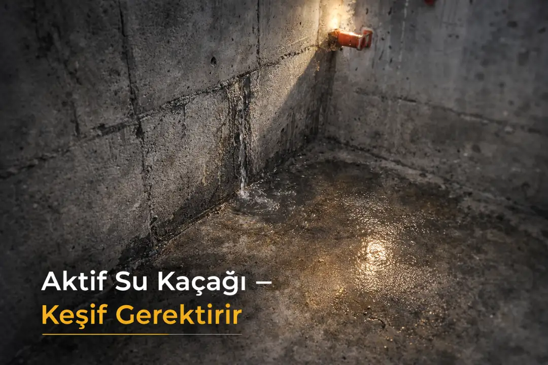 Asansör kuyusunda beton derzden aktif su kaçağı ve nem oluşumu&nbsp;