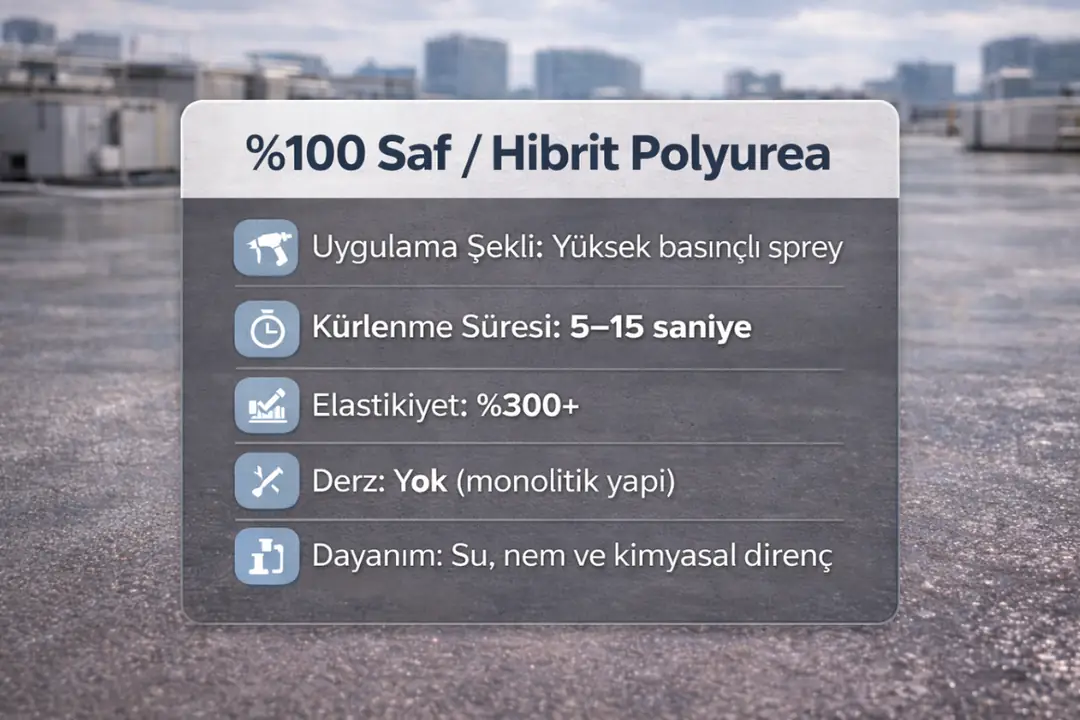 Polyurea su yalıtımı teknik özellikleri ve uygulama bilgileri&nbsp;