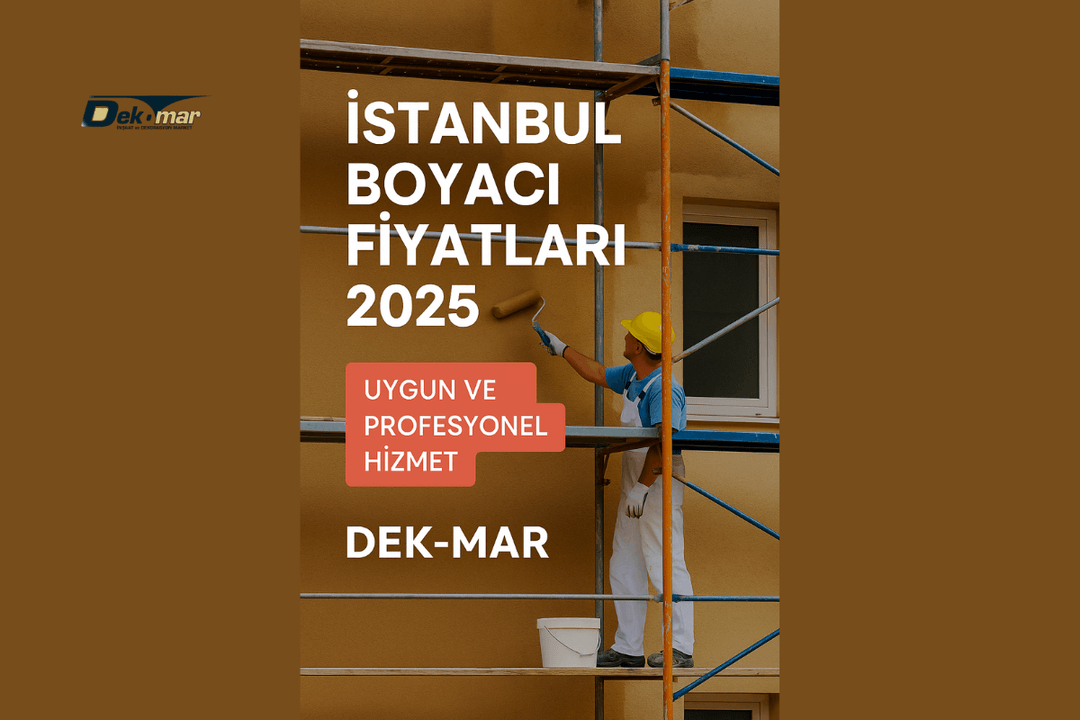 İstanbul Boyacı Fiyatları 2025 – Dek-Mar dış cephe boya uygulamasıyla profesyonel iskeleli boyama sahnesi ve kurumsal hizmet örneği. 