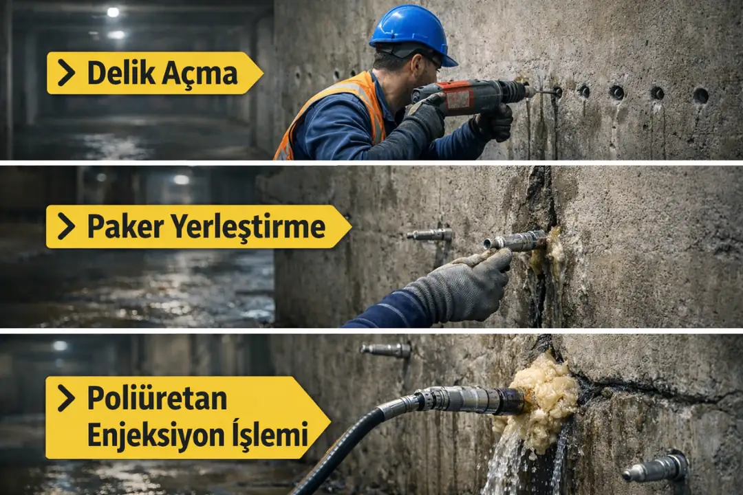 Duvar ve beton yüzeylerde su kaçağı belirtileri ve nem oluşumu&nbsp;