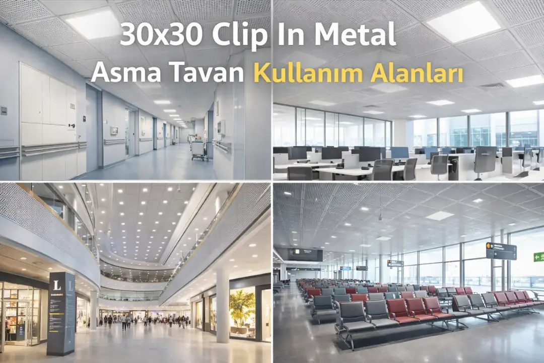 30x30 clip in metal asma tavan kullanım alanları hastane ofis avm&nbsp;