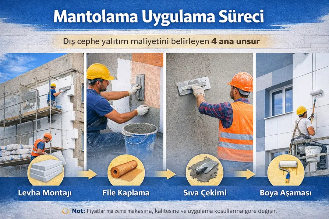 dış cephe mantolama uygulama süreci levha montaj file sıva ve boya aşamaları