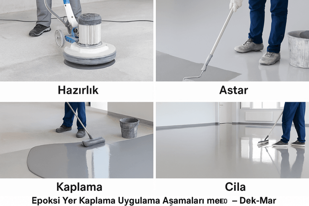 Epoksi yer kaplama uygulama aşamaları – astar, kaplama ve cila işlemleriyle profesyonel sonuç – Dek-Mar 2025