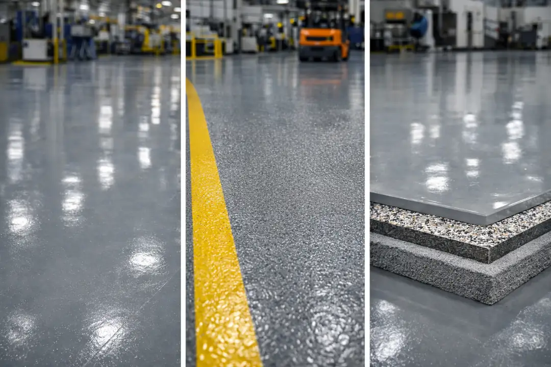 Çerkezköy sanayi tesisleri için self leveling, portakal kabuğu ve multilayer epoksi zemin sistemleri&nbsp;