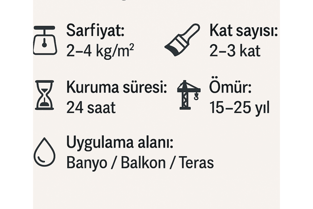 NB Elastik 2K teknik bilgiler – sarfiyat, kuruma süresi, kullanım alanı.