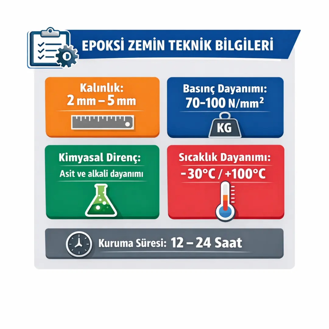 Epoksi zemin teknik özellikleri kalınlık dayanım kuruma süresi ve yük taşıma kapasitesi Kartal uygulama verileri&nbsp;