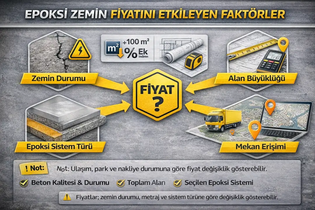 Epoksi zemin kaplama fiyatlarını etkileyen faktörler – alan, zemin ve sistem türü&nbsp;