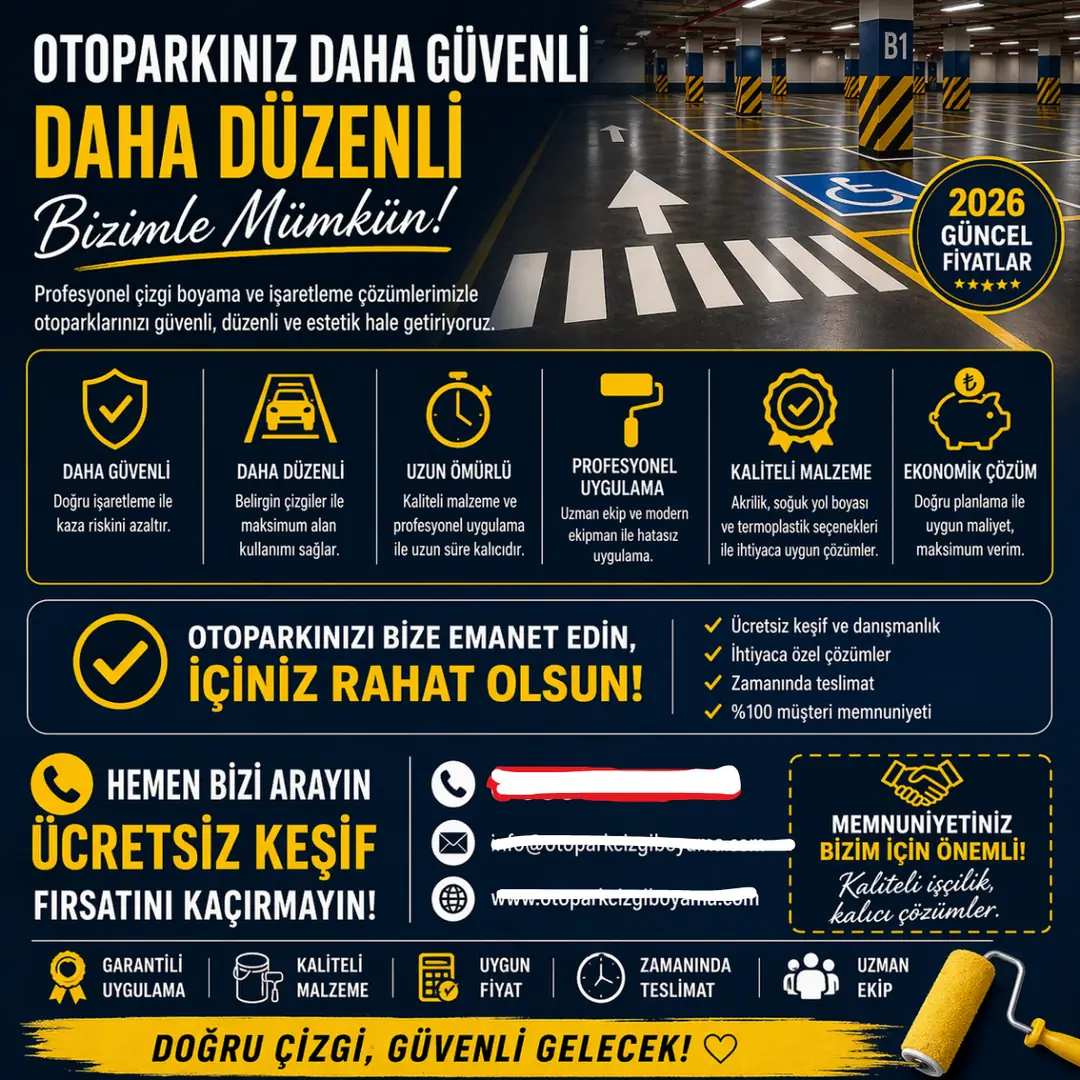 Otopark çizgi boyama hizmeti güvenli düzenli otopark çözümleri ücretsiz keşif ve profesyonel uygulama çağrı görseli