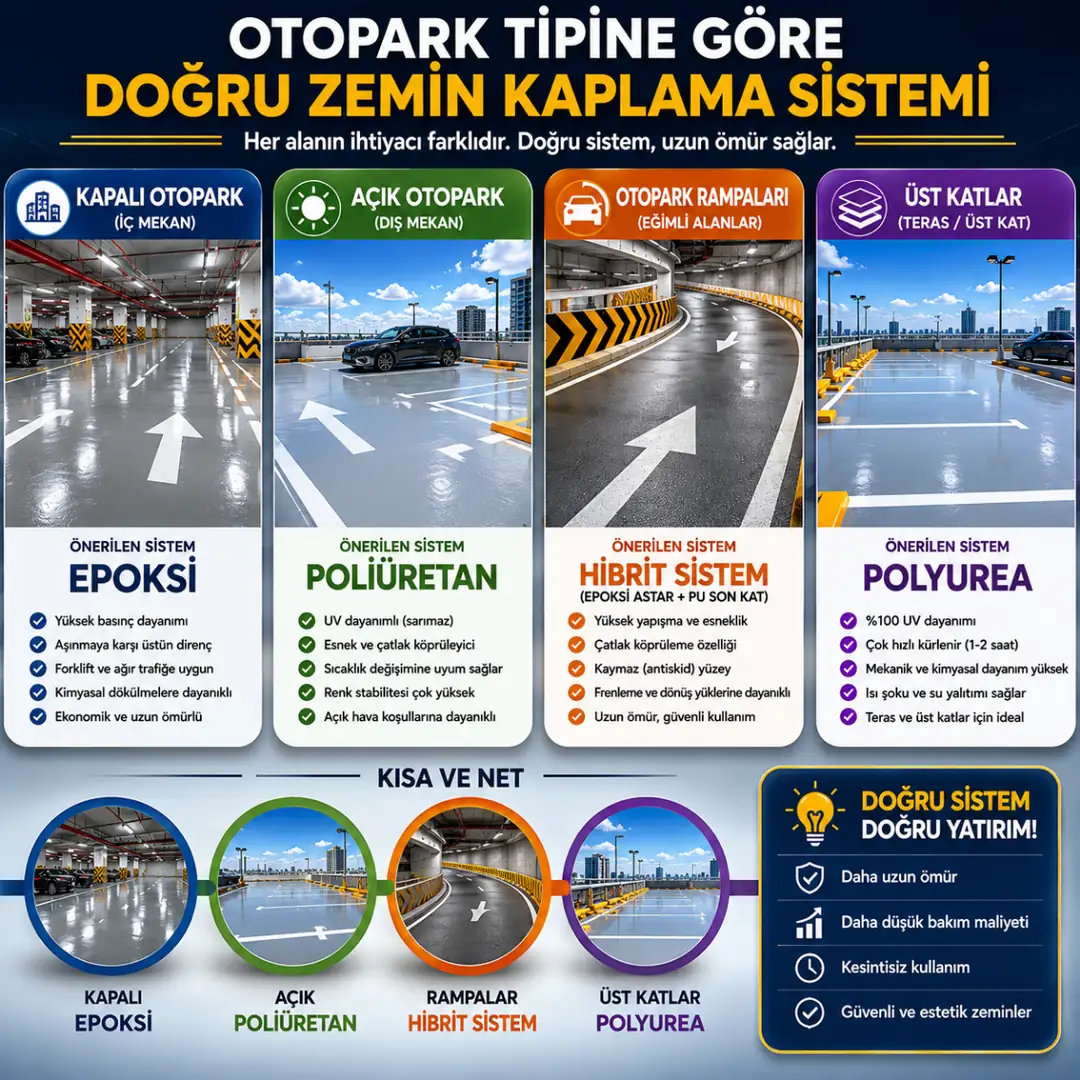 Otopark tipine göre doğru zemin kaplama sistemi seçimi&nbsp;
