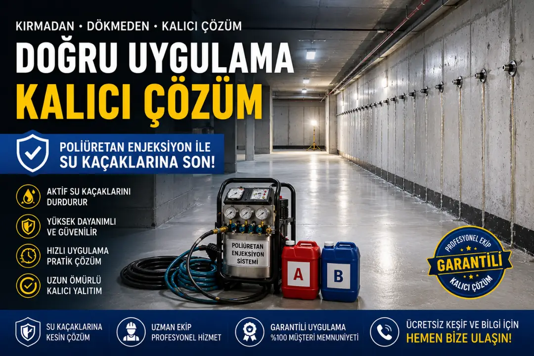 Poliüretan enjeksiyon sonrası kuru ve yalıtılmış bodrum kat görüntüsü&nbsp;