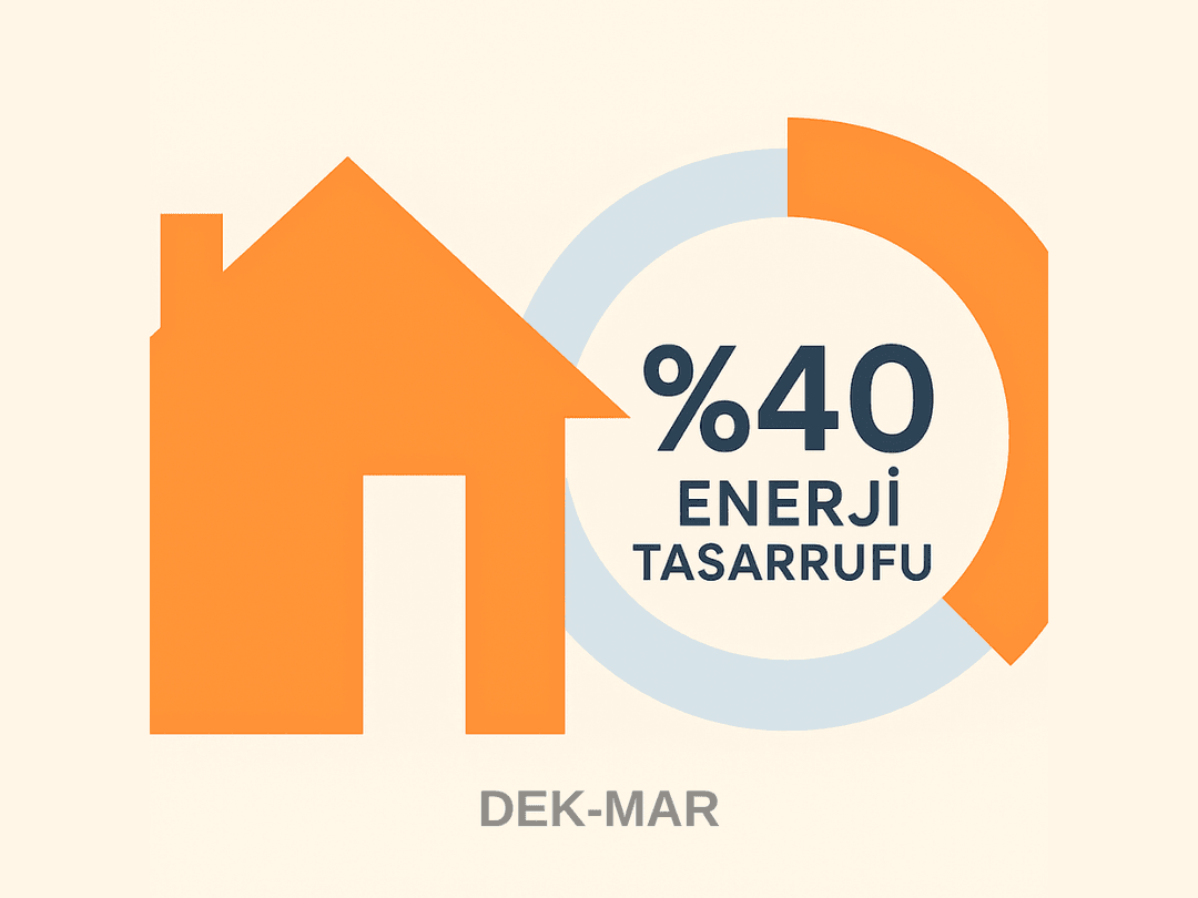 Dış cephe mantolama ile %40 enerji tasarrufu sağlayan uygulama grafiği. 
