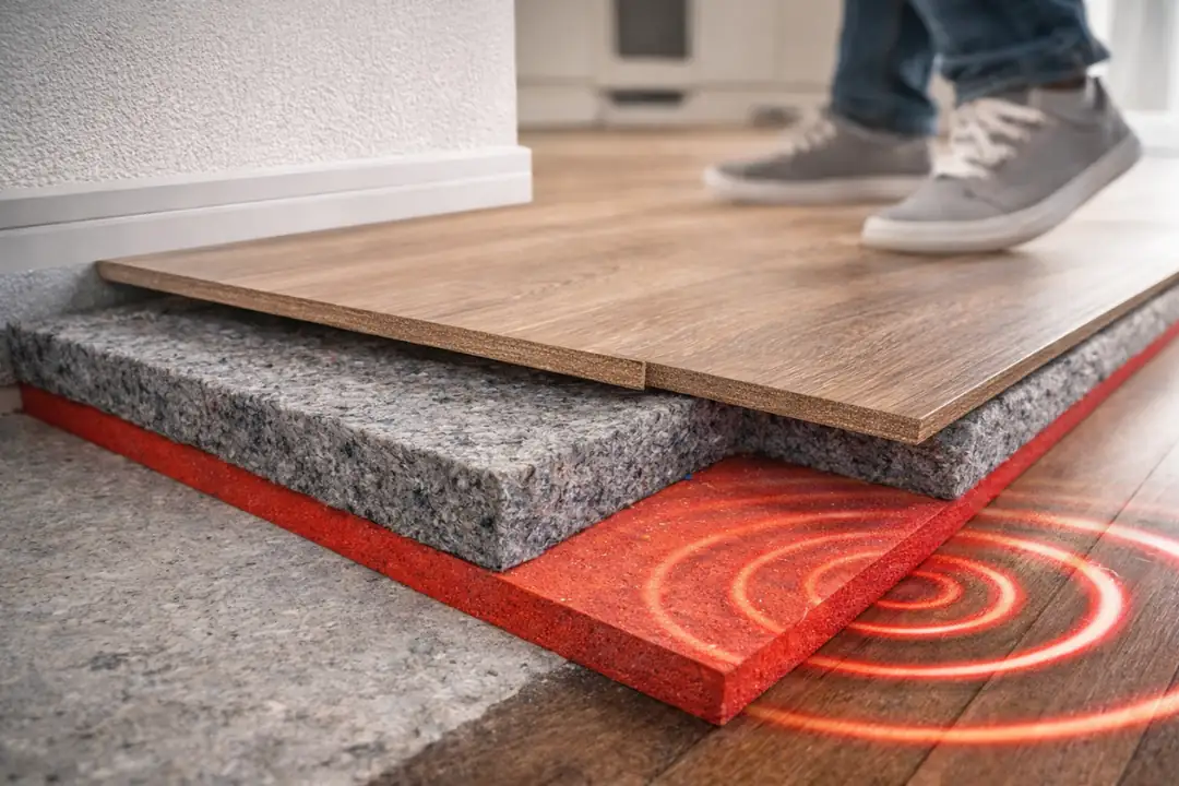 Alt kata iletilen ayak sesi ve darbe sesleri için uygulanan zemin ses yalıtımı sistemi